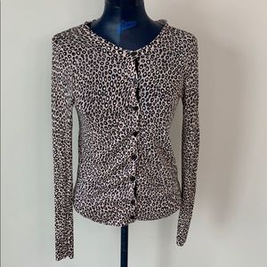 LOFT animal print cardigan